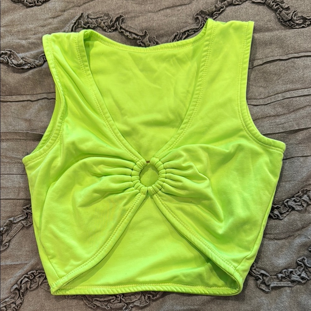 Amazon Yellow Sleeveless Crop Tank Top